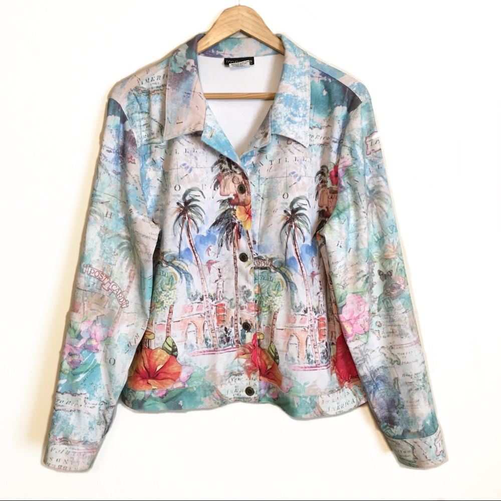 Impulse California | Havana Map Thin Soft Button Down Jacket